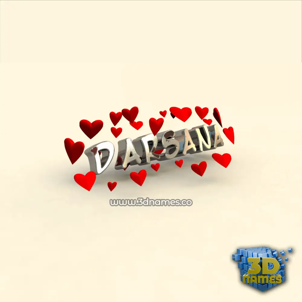 darsana in In Love style - 3D name wallpaper