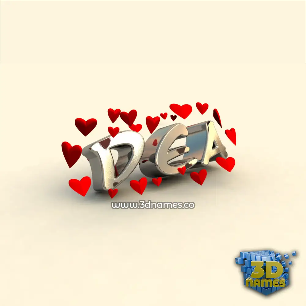 dea in In Love style - 3D name wallpaper