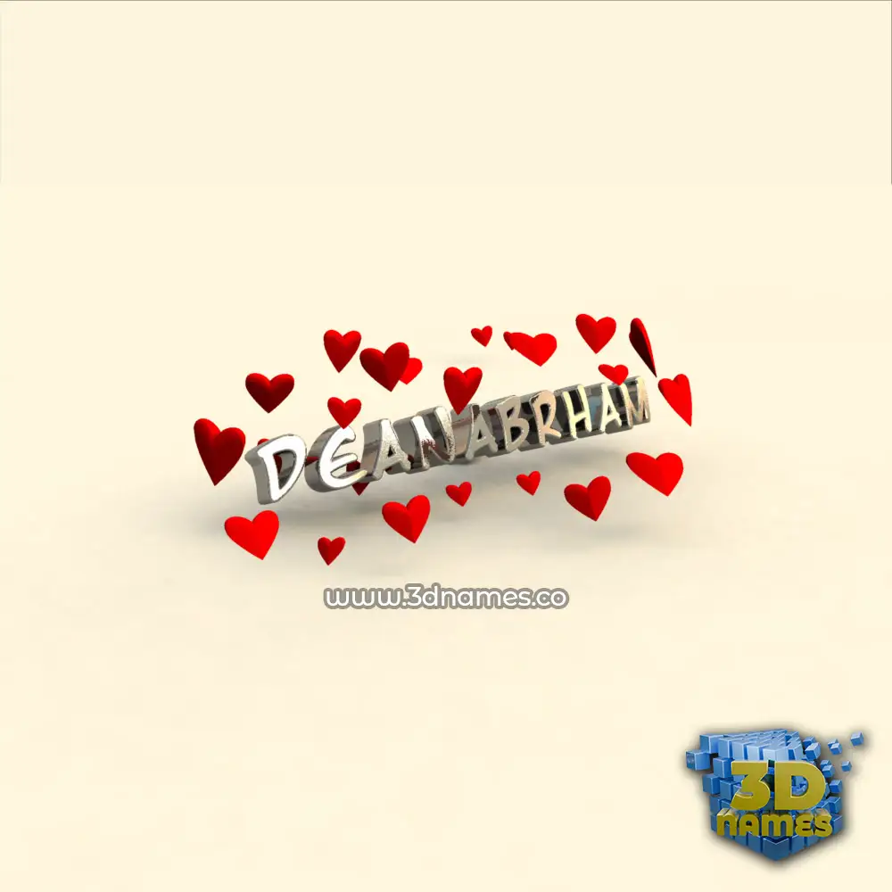 deanabrham in In Love style - 3D name wallpaper