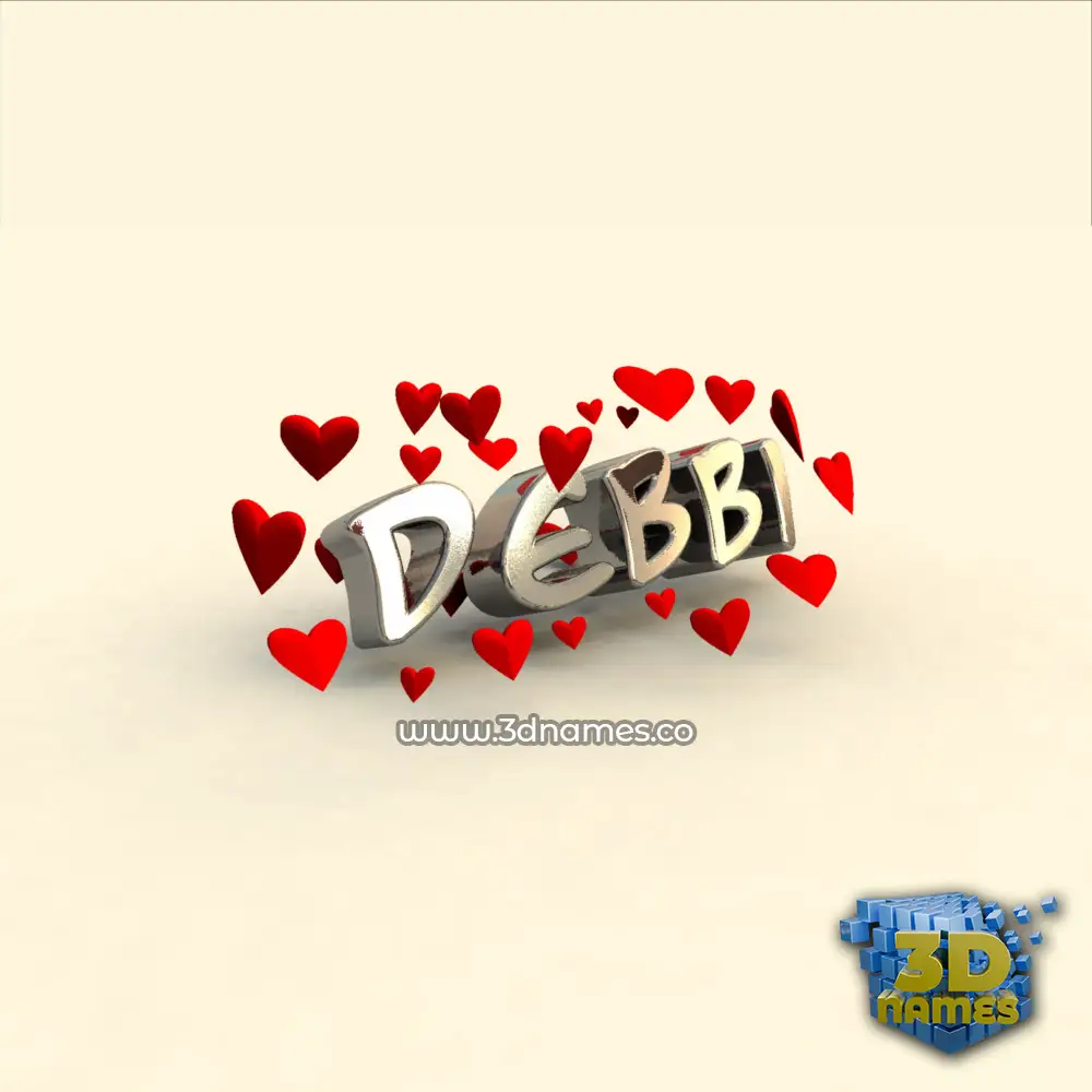 debbi in In Love style - 3D name wallpaper
