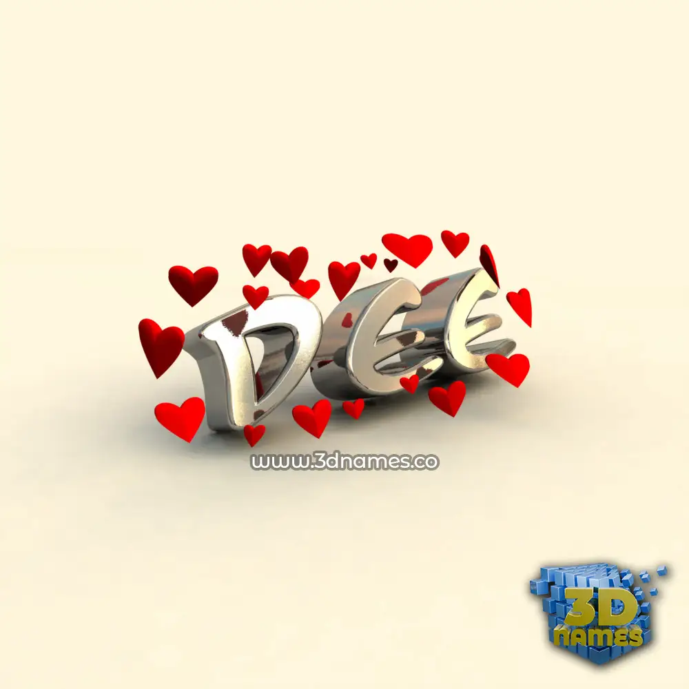 dee in In Love style - 3D name wallpaper