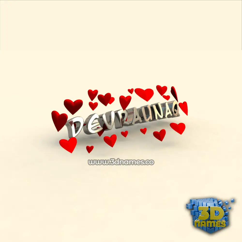 devraunaq in In Love style - 3D name wallpaper