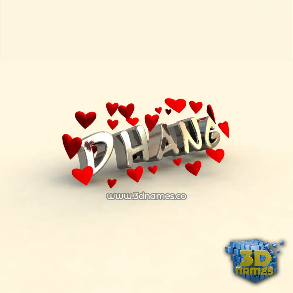 dhang in In Love style - 3D name wallpaper
