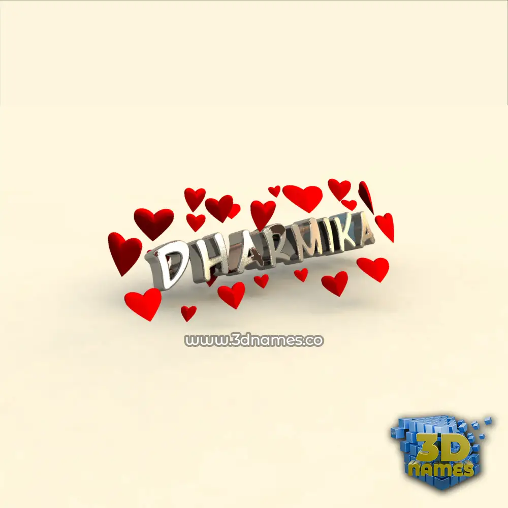 dharmika in In Love style - 3D name wallpaper
