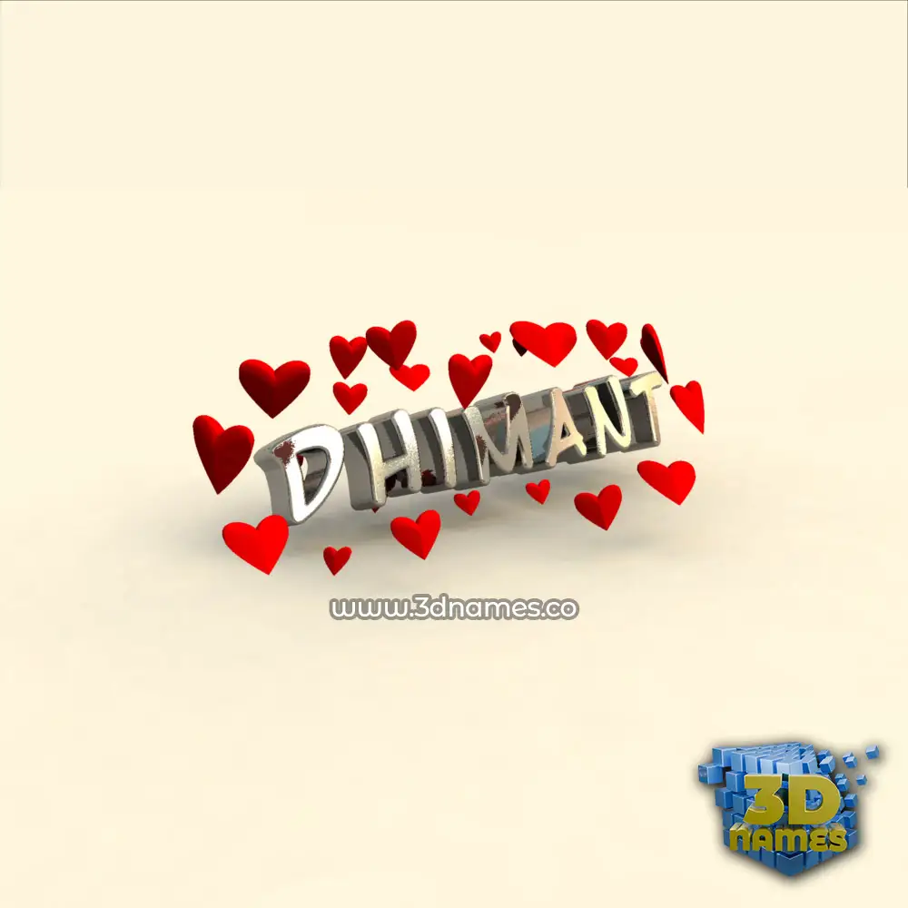 dhimant in In Love style - 3D name wallpaper