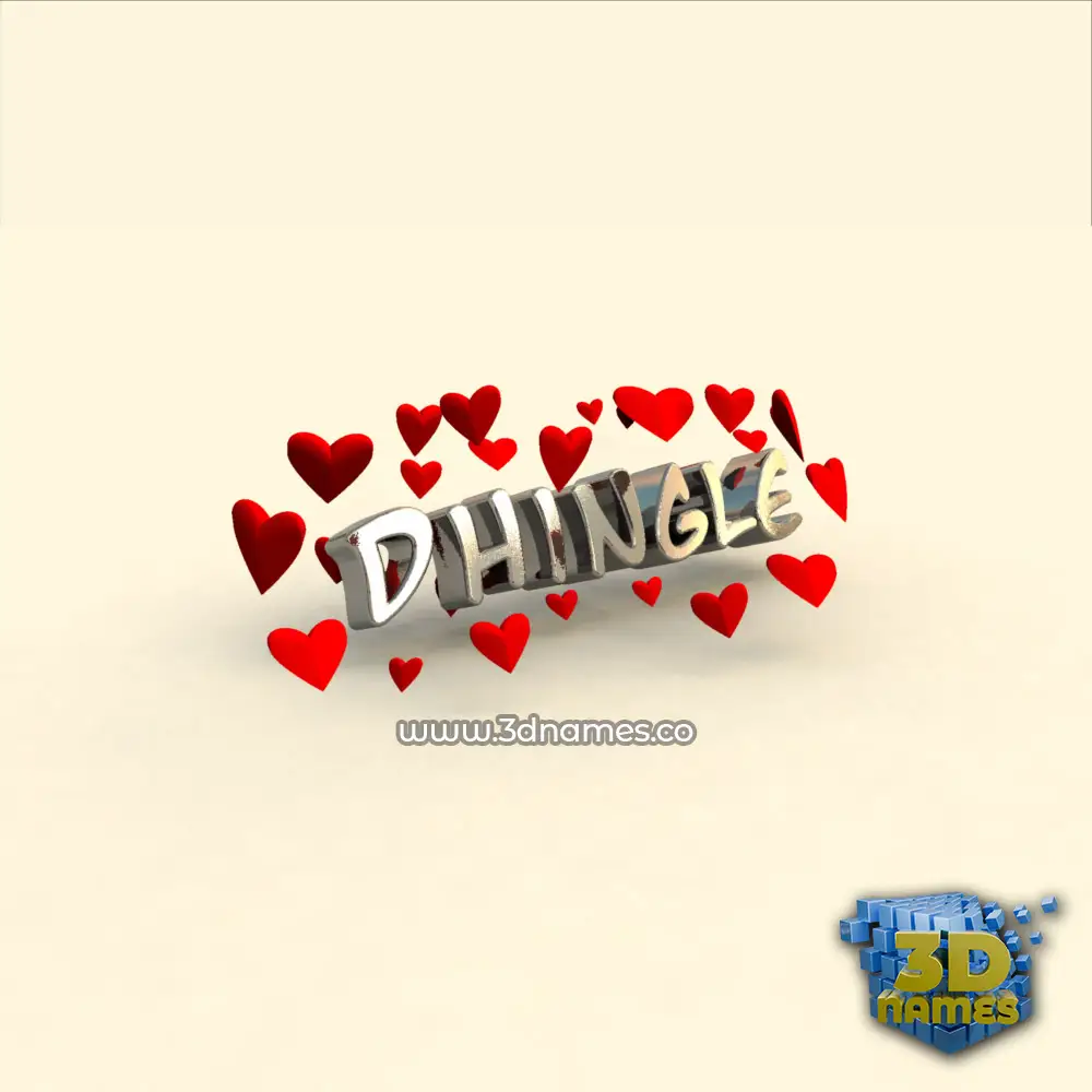 dhingle in In Love style - 3D name wallpaper