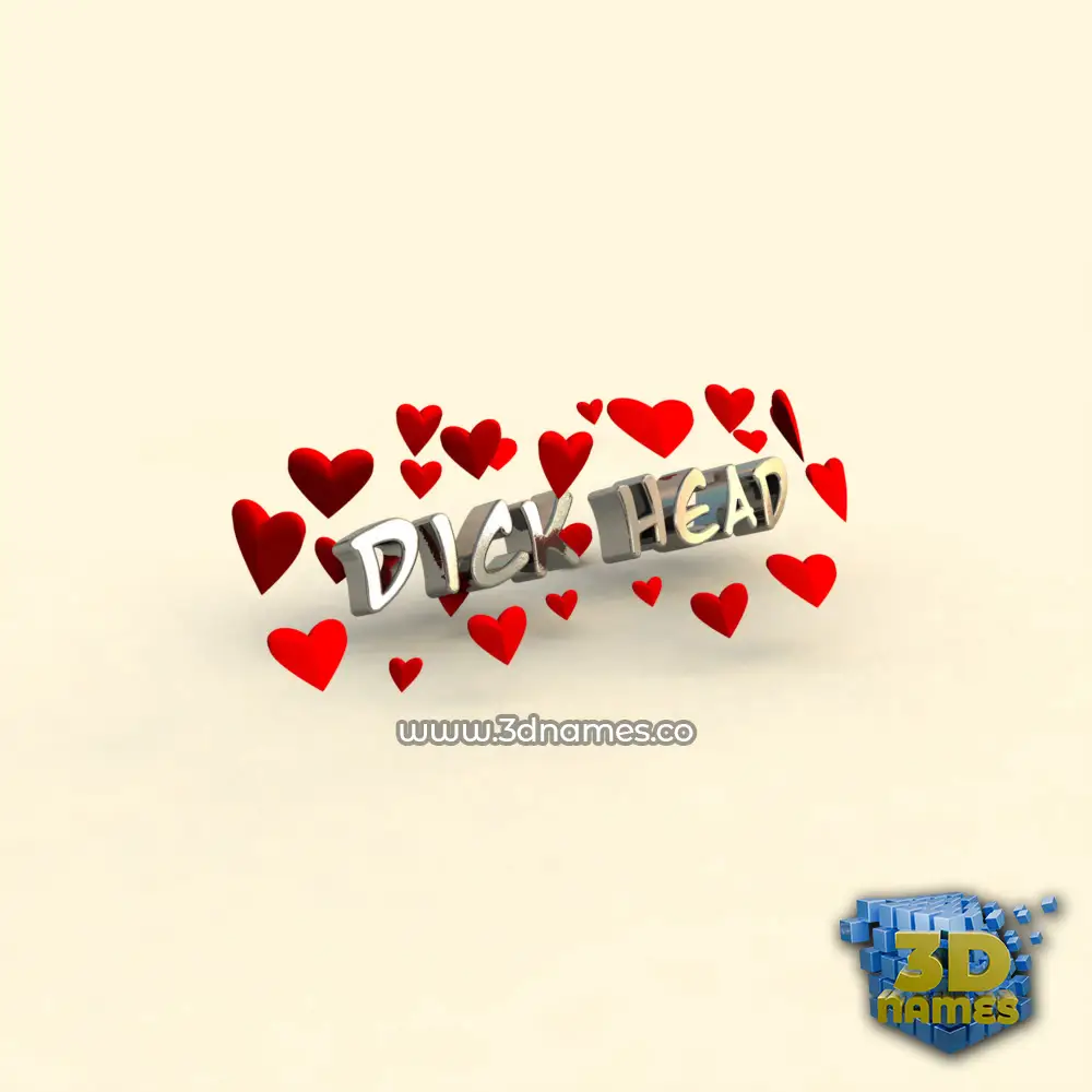 dick head in In Love style - 3D name wallpaper