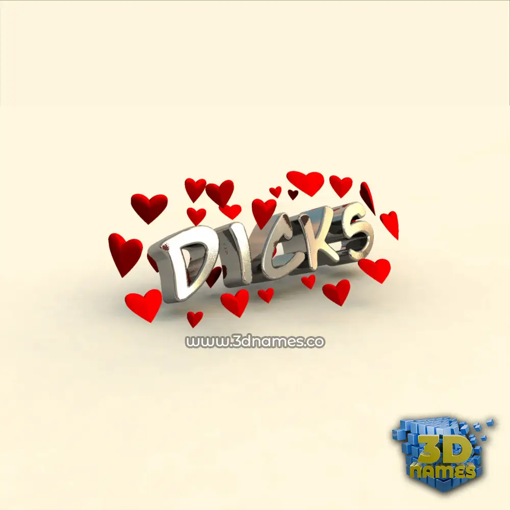 dicks in In Love style - 3D name wallpaper