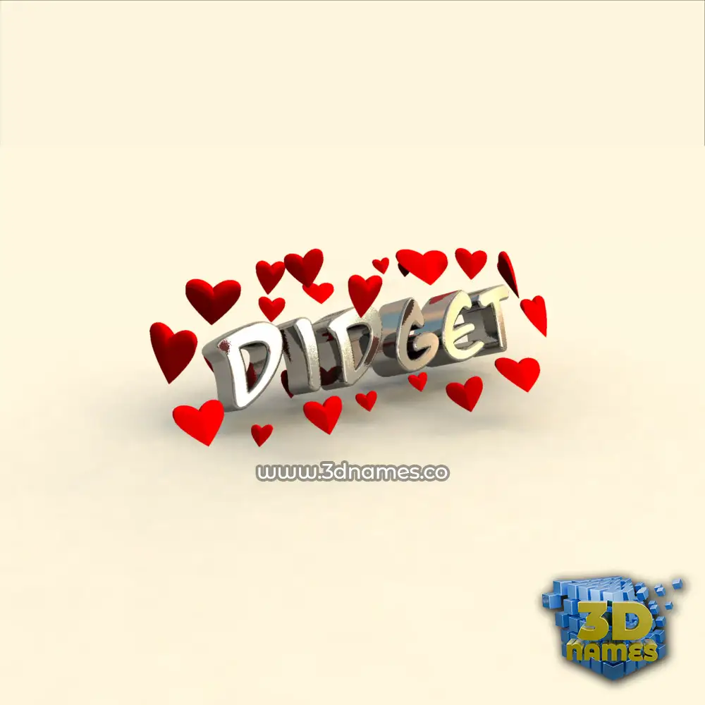 didget in In Love style - 3D name wallpaper