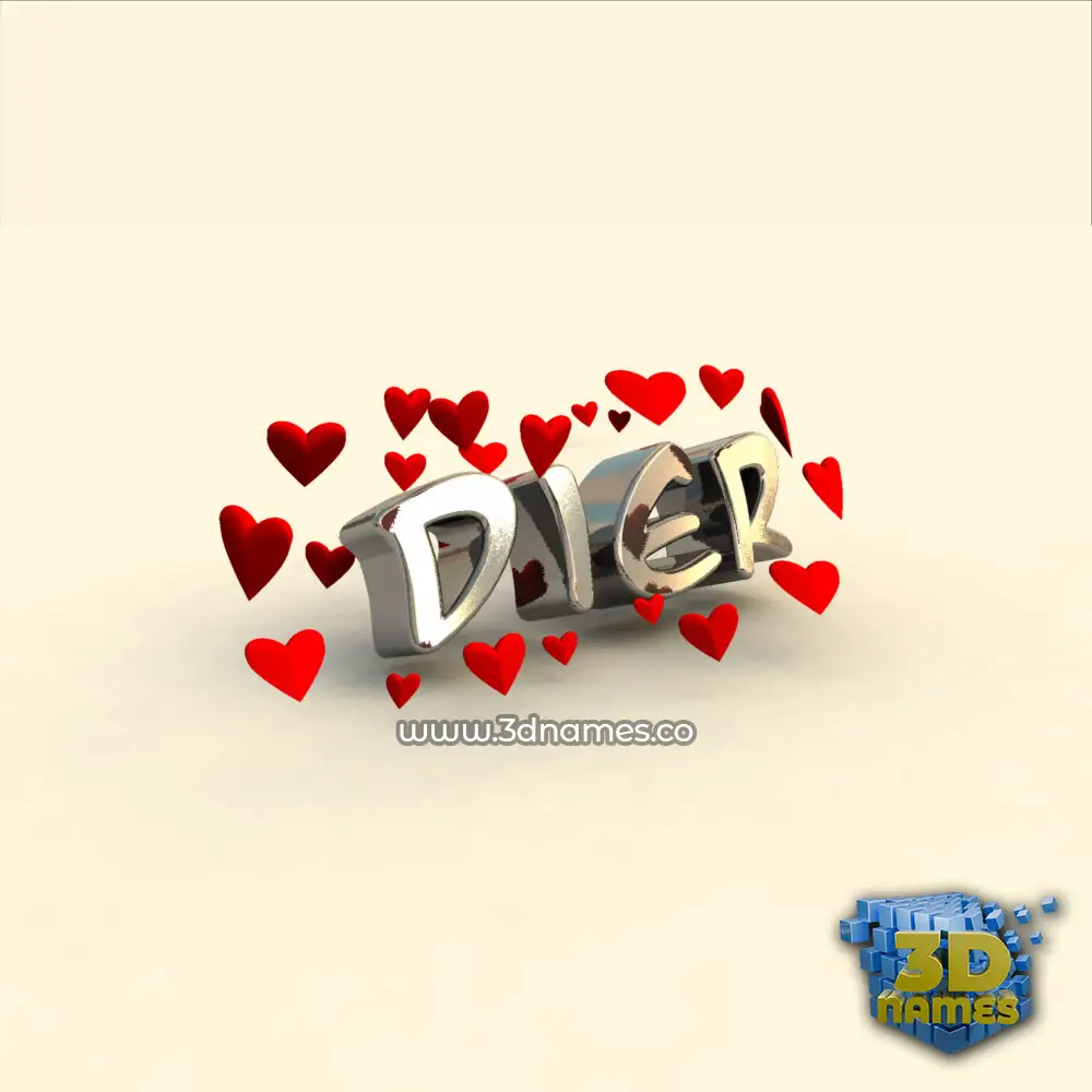 dier in In Love style - 3D name wallpaper