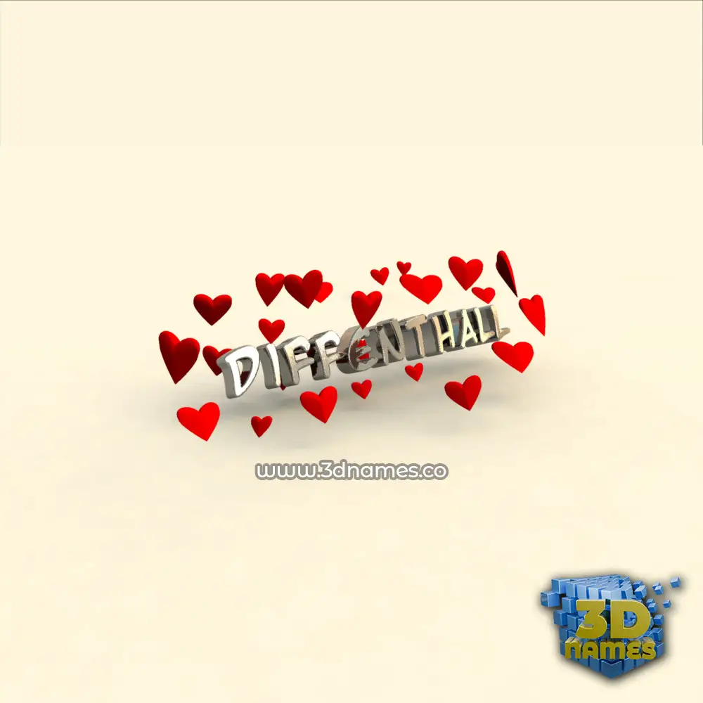 diffenthall in In Love style - 3D name wallpaper