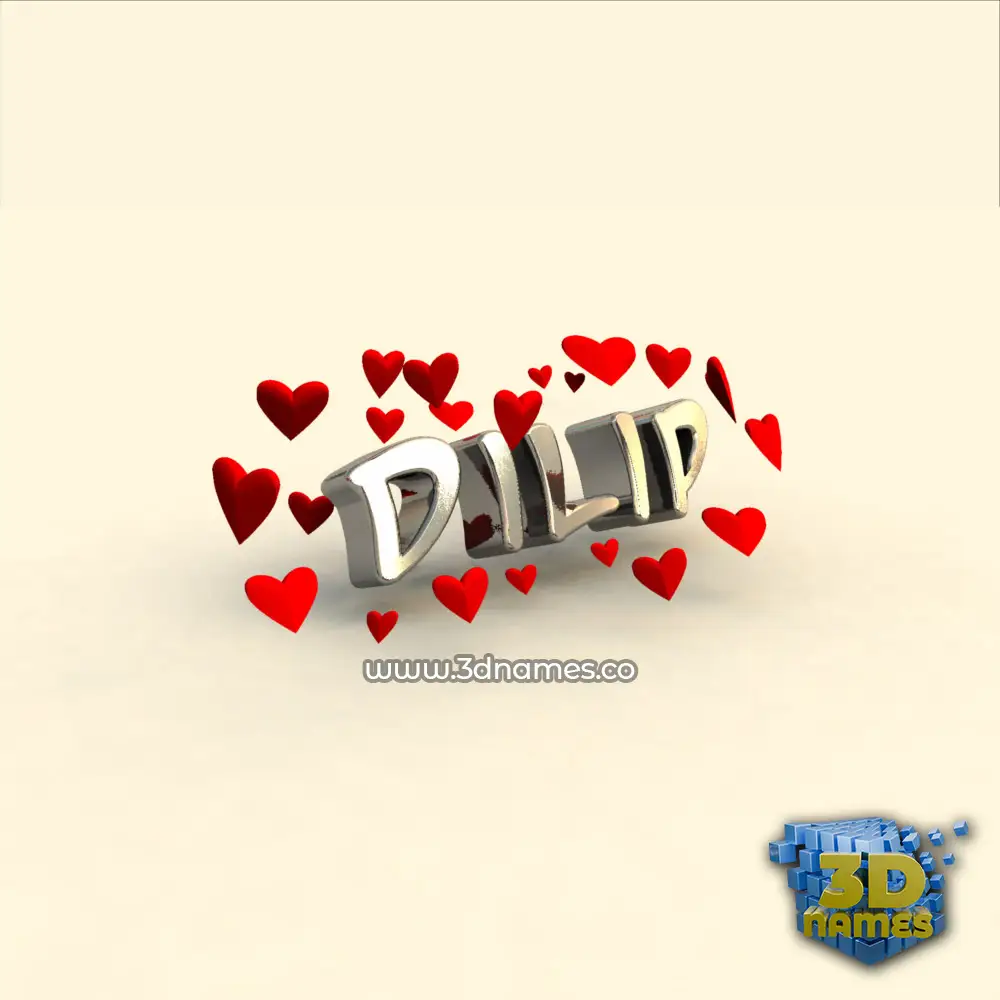 dilip in In Love style - 3D name wallpaper