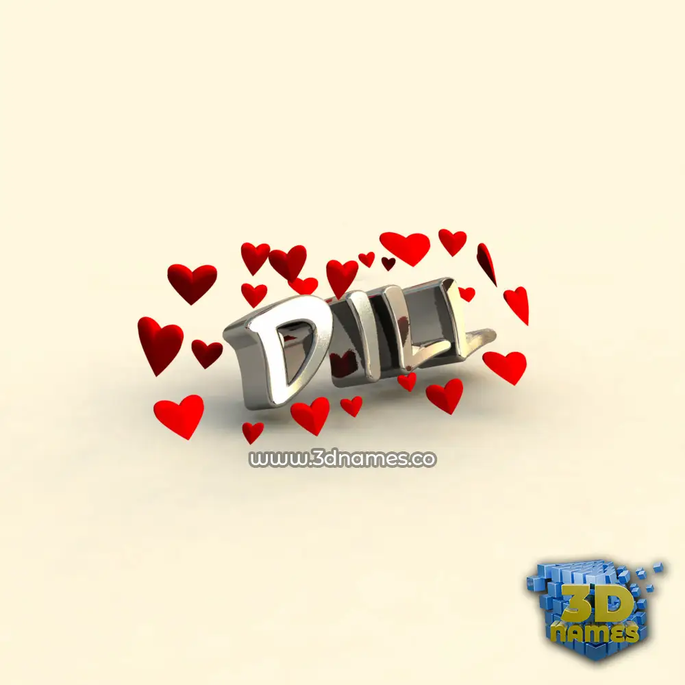 dill in In Love style - 3D name wallpaper