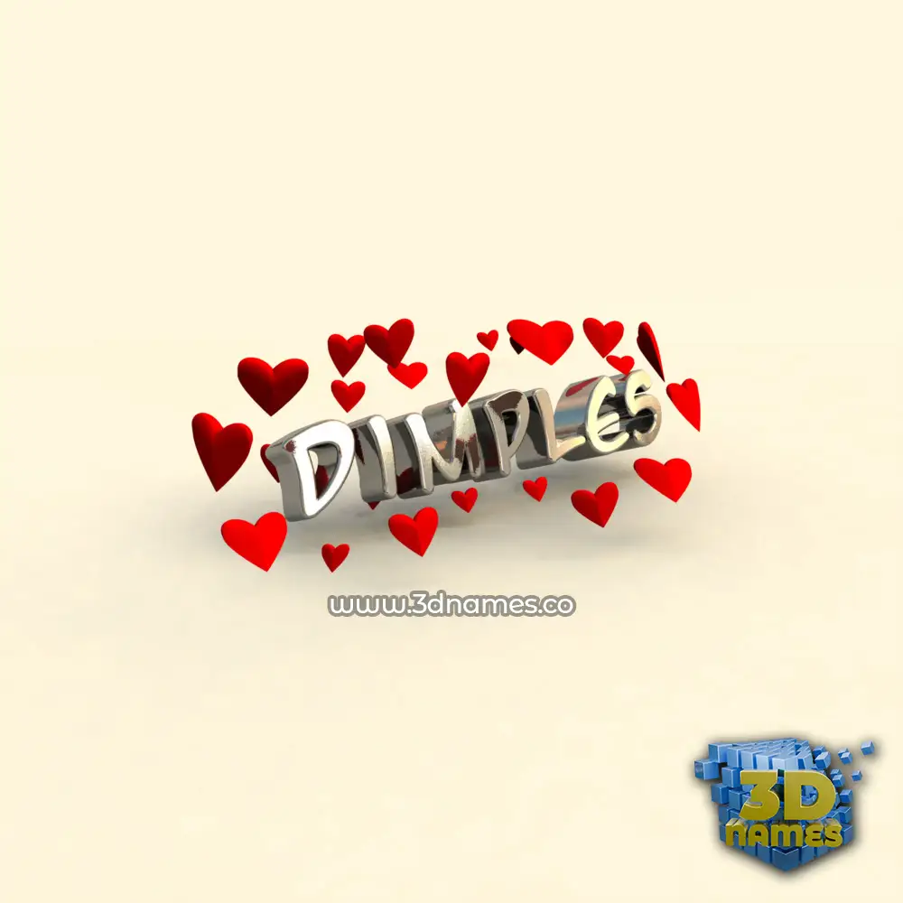 dimples in In Love style - 3D name wallpaper