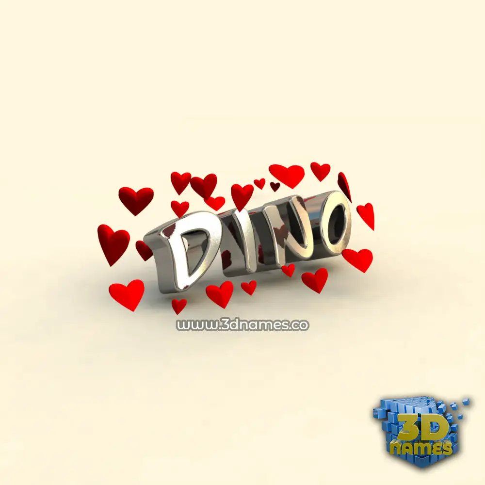 dino in In Love style - 3D name wallpaper