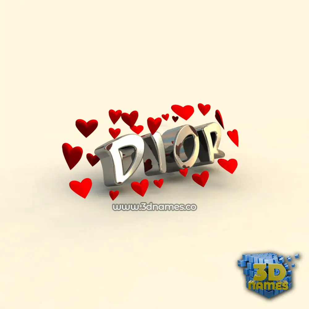 dior in In Love style - 3D name wallpaper