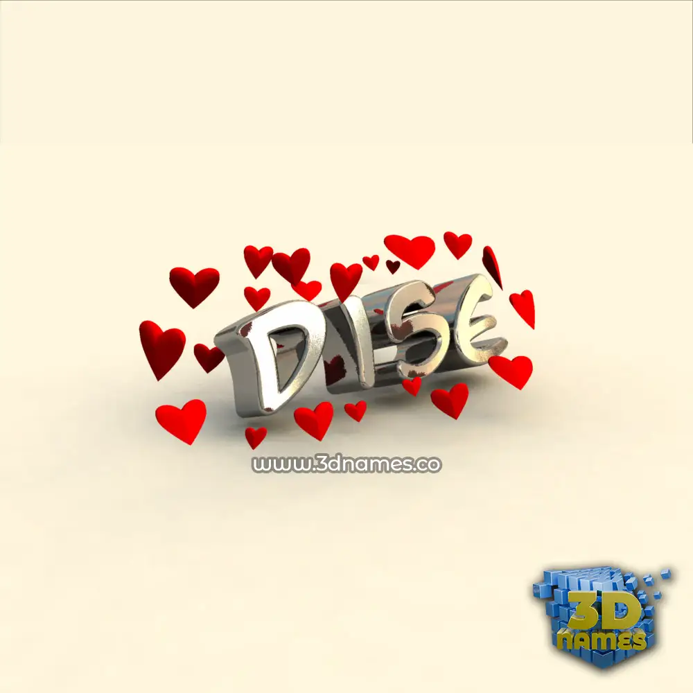 dise in In Love style - 3D name wallpaper
