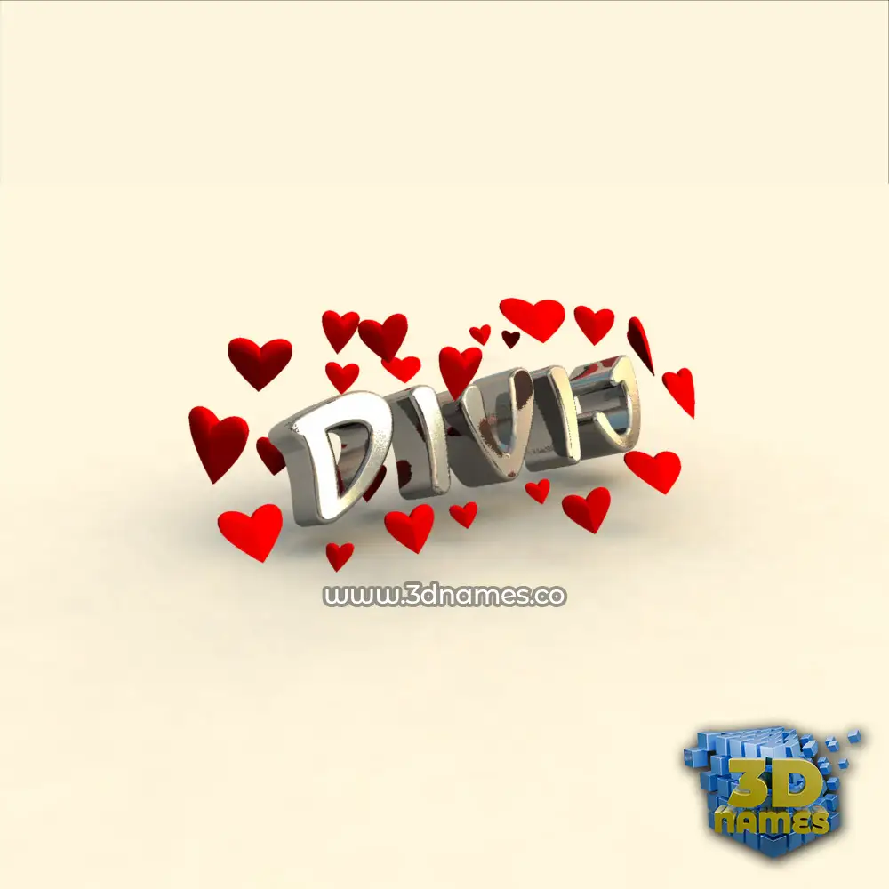 divij in In Love style - 3D name wallpaper