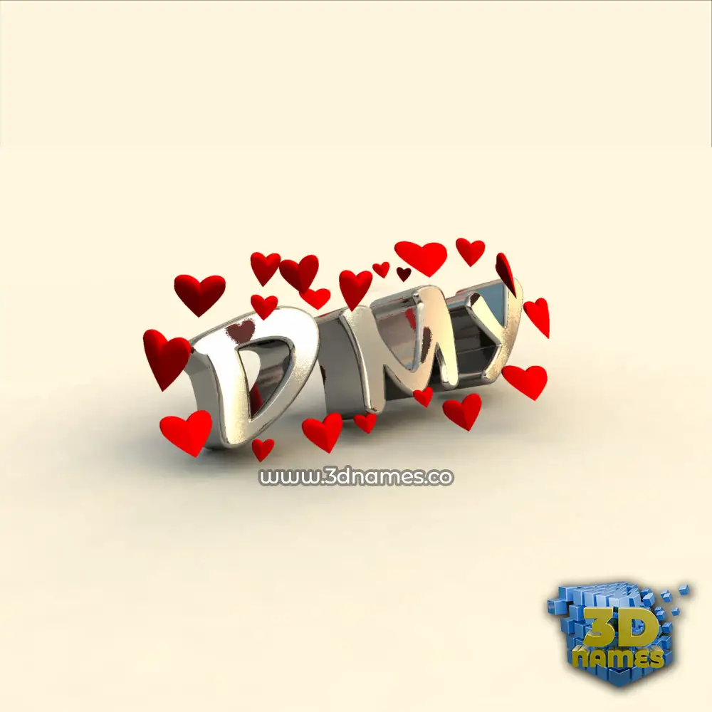 dmy in In Love style - 3D name wallpaper