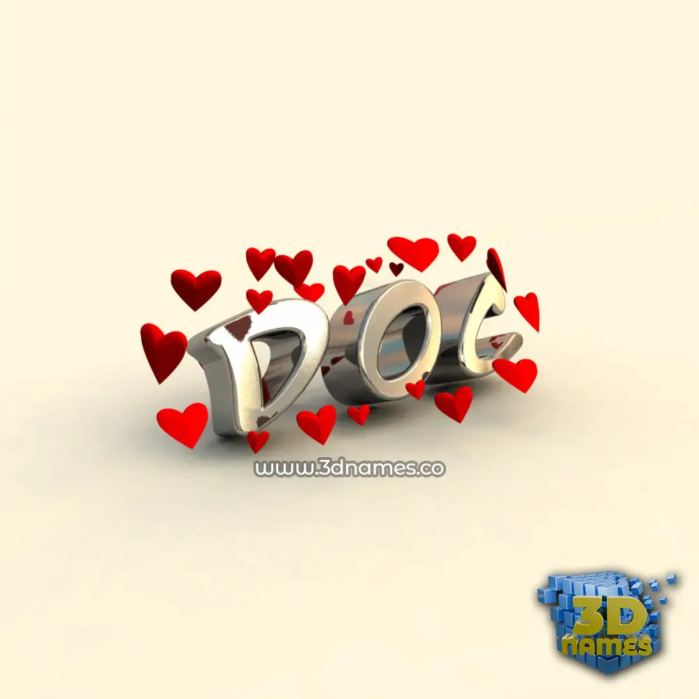doc in In Love style - 3D name wallpaper