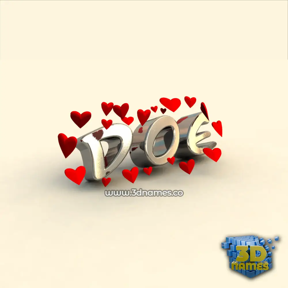 doe in In Love style - 3D name wallpaper