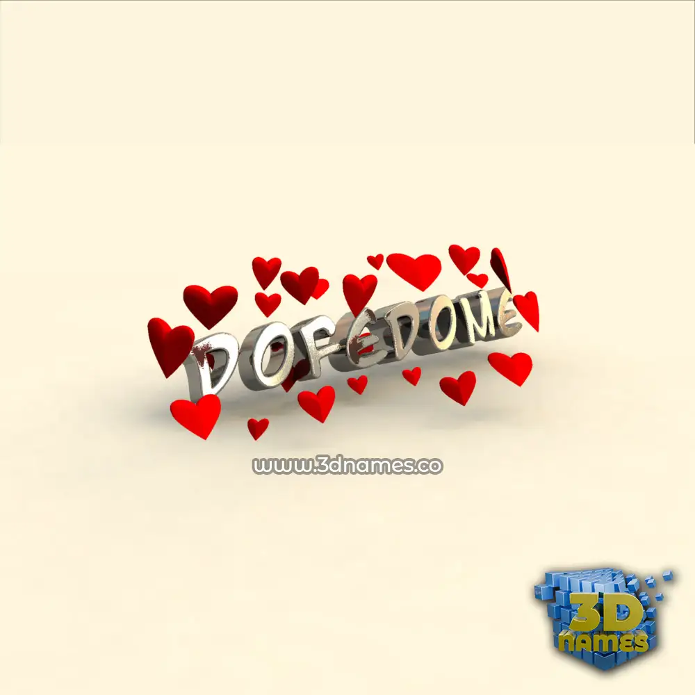 dofedome in In Love style - 3D name wallpaper