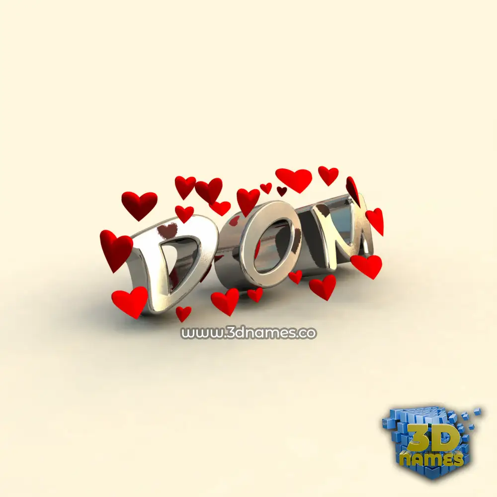 dom in In Love style - 3D name wallpaper
