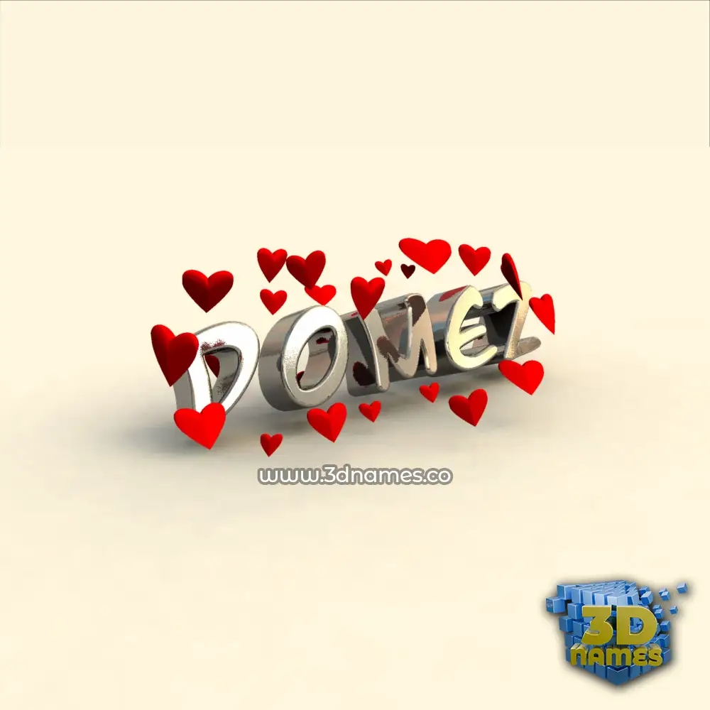 domez in In Love style - 3D name wallpaper