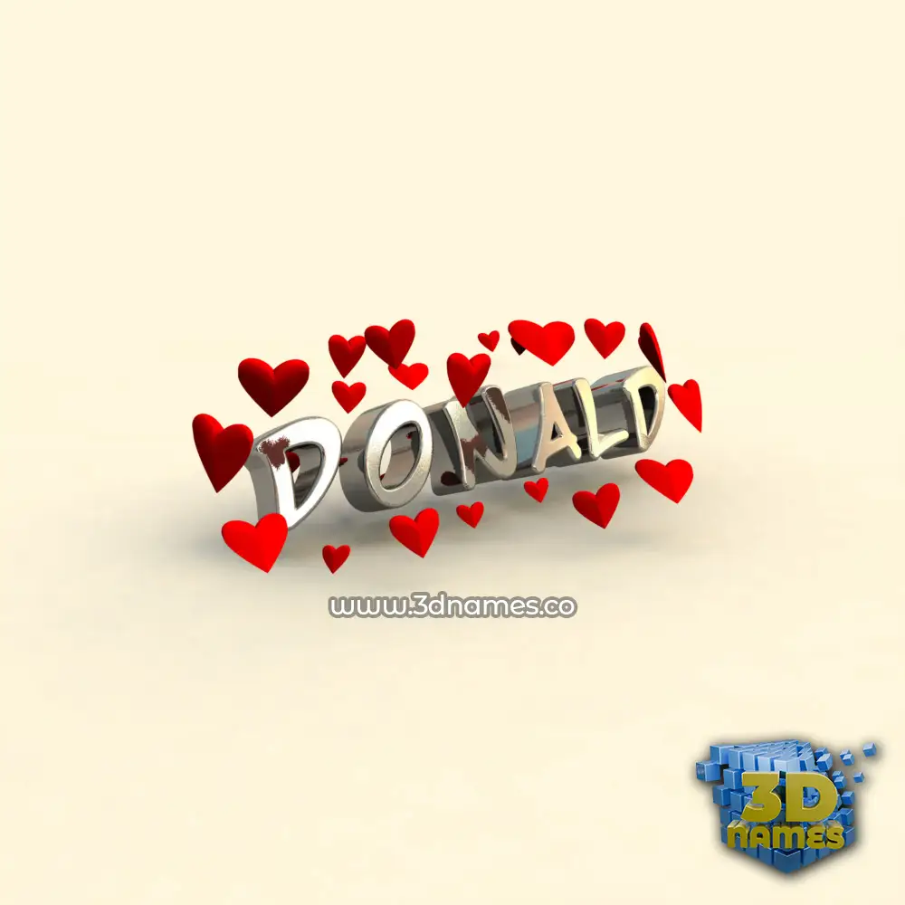 donald in In Love style - 3D name wallpaper