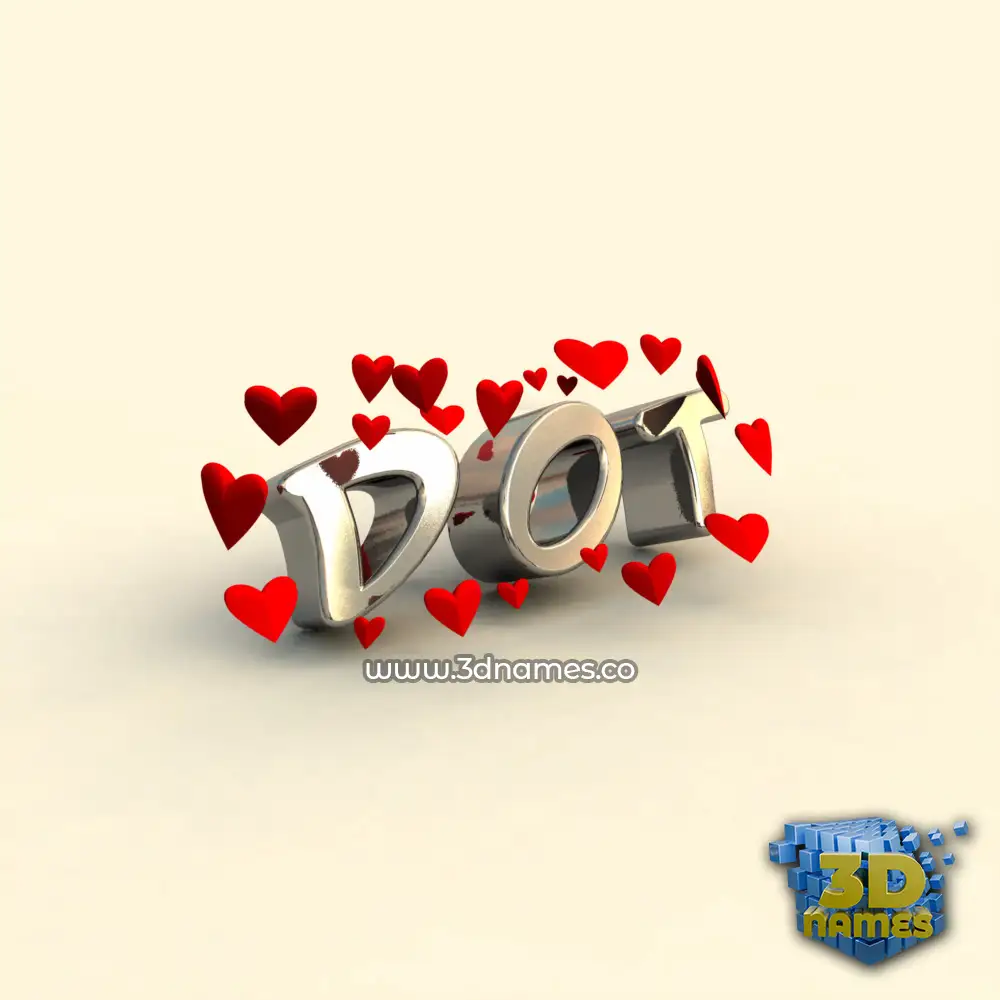 dot in In Love style - 3D name wallpaper