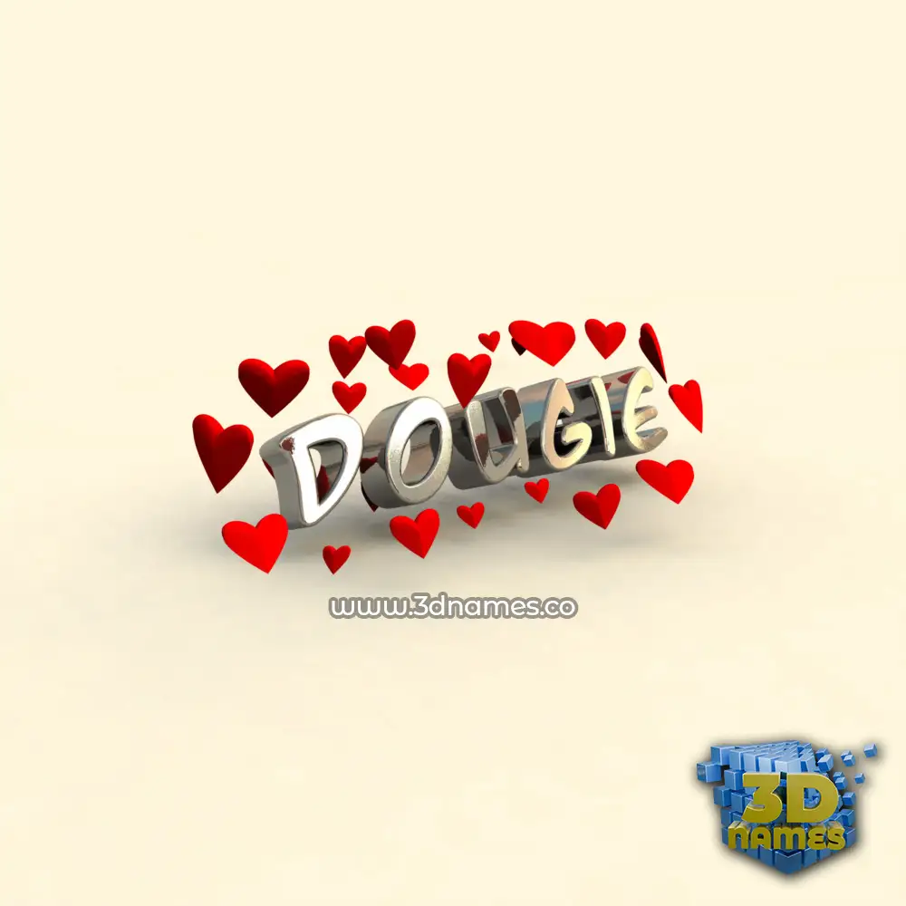 dougie in In Love style - 3D name wallpaper