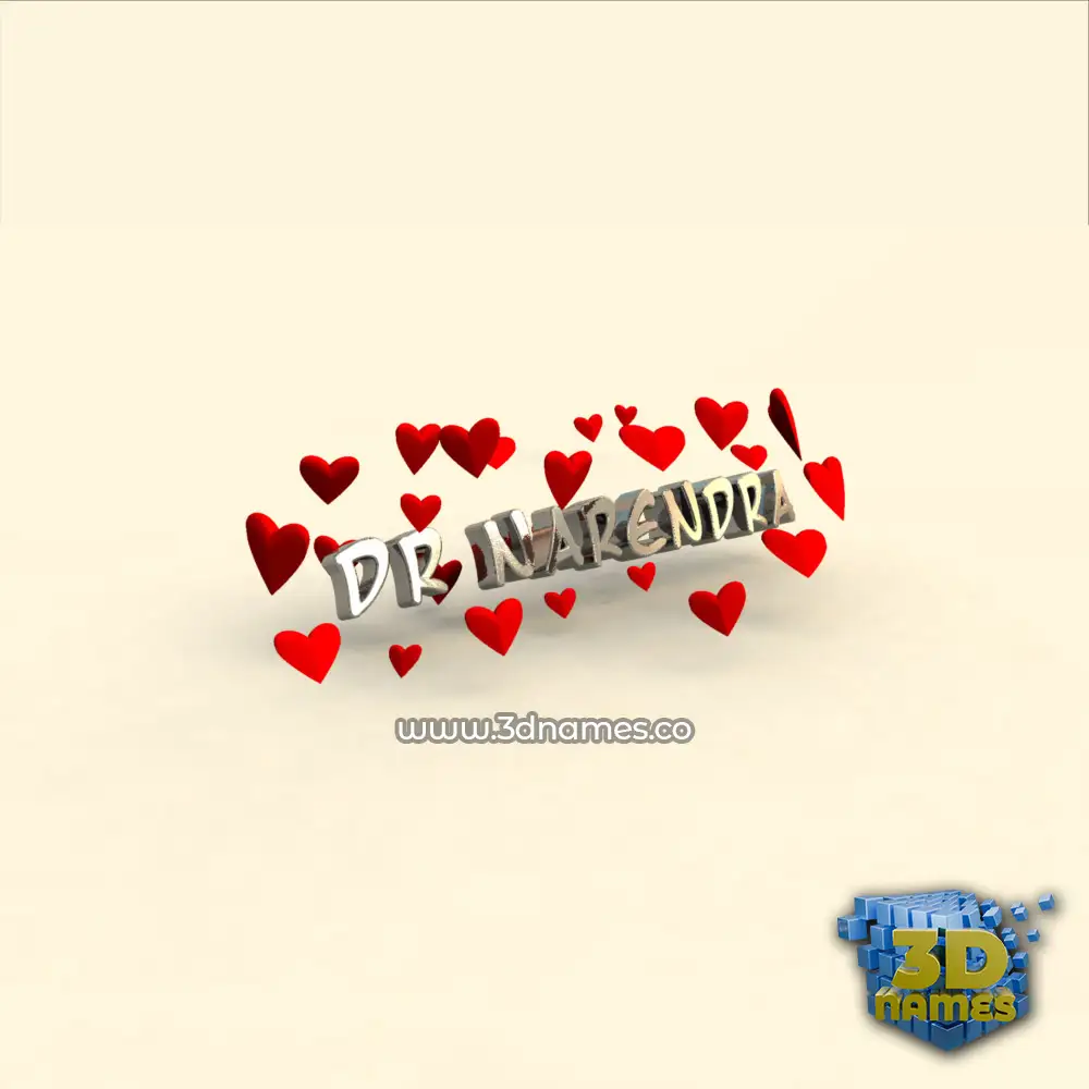 dr narendra in In Love style - 3D name wallpaper