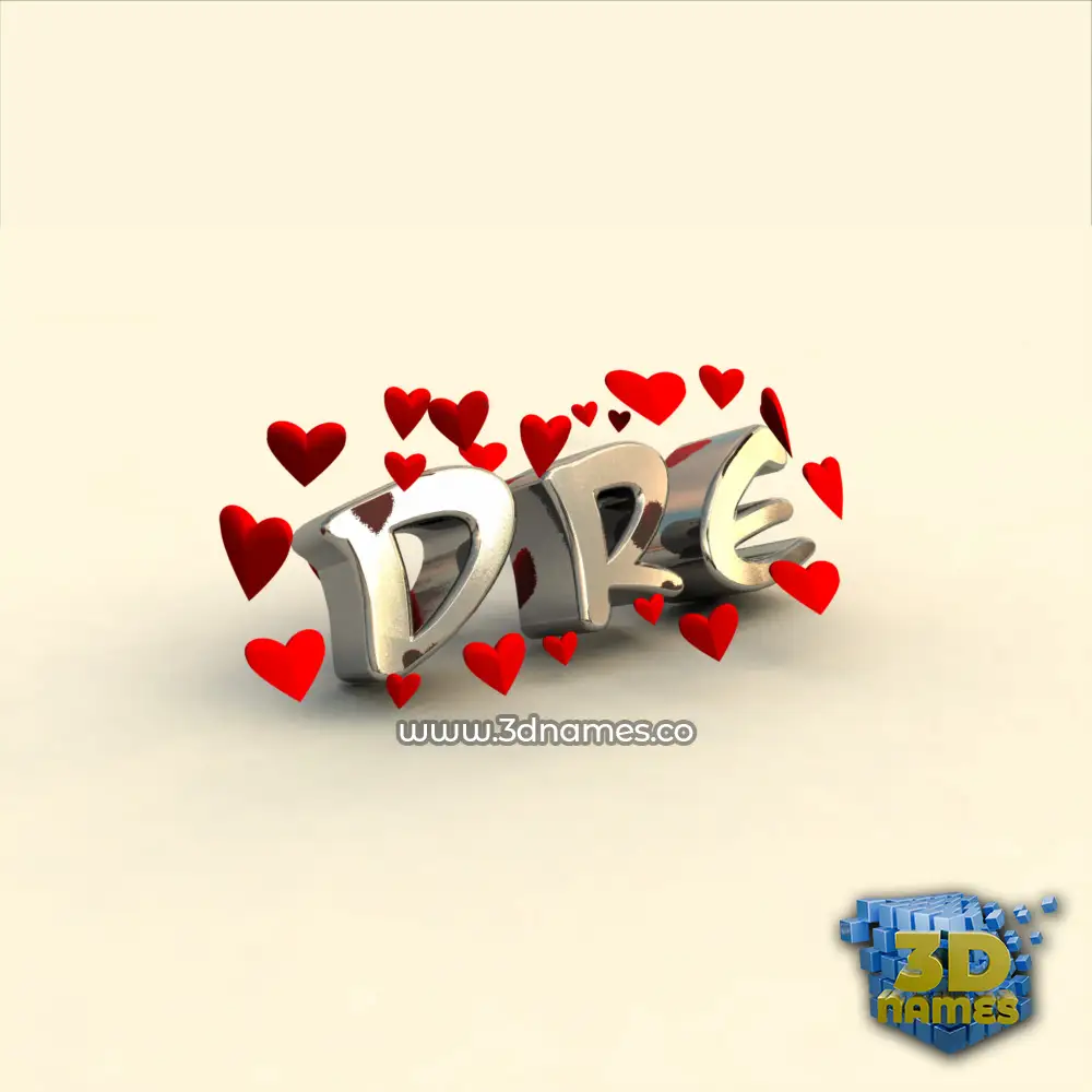 dre in In Love style - 3D name wallpaper