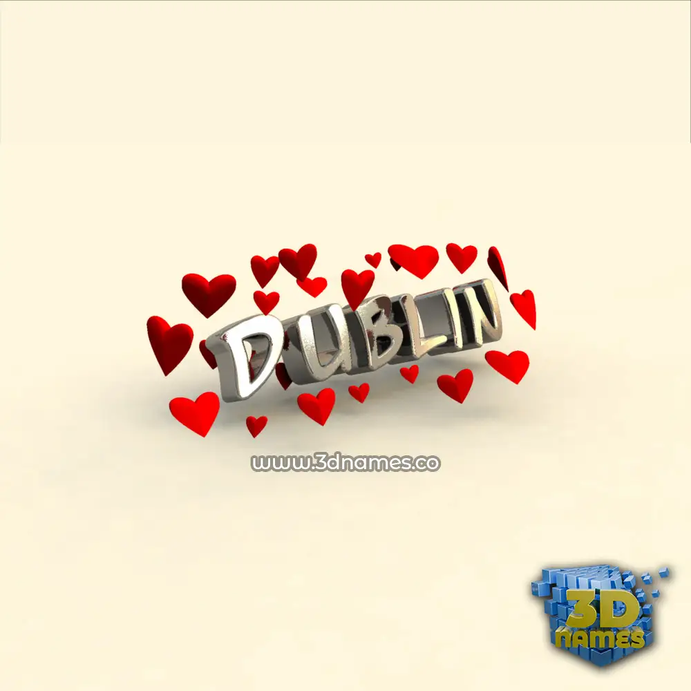 dublin in In Love style - 3D name wallpaper