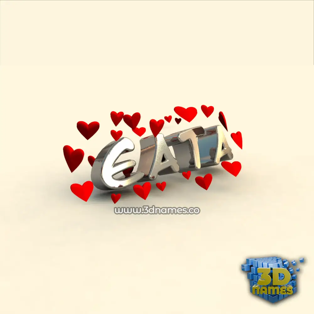 eata in In Love style - 3D name wallpaper