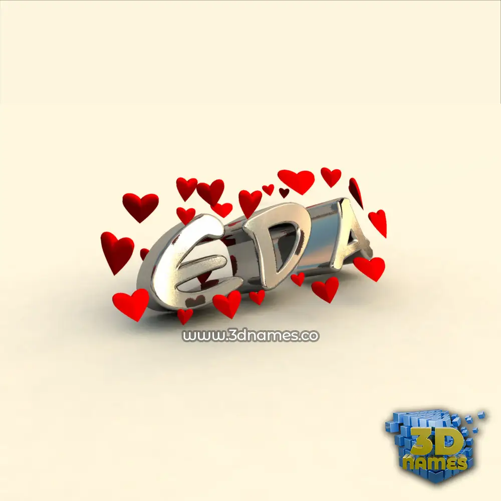 eda in In Love style - 3D name wallpaper