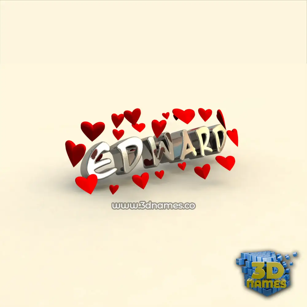 edward in In Love style - 3D name wallpaper