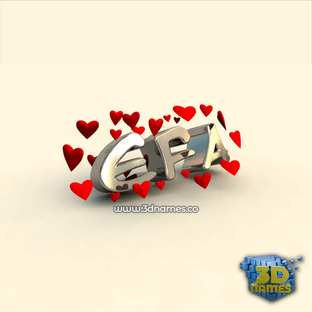 efa in In Love style - 3D name wallpaper