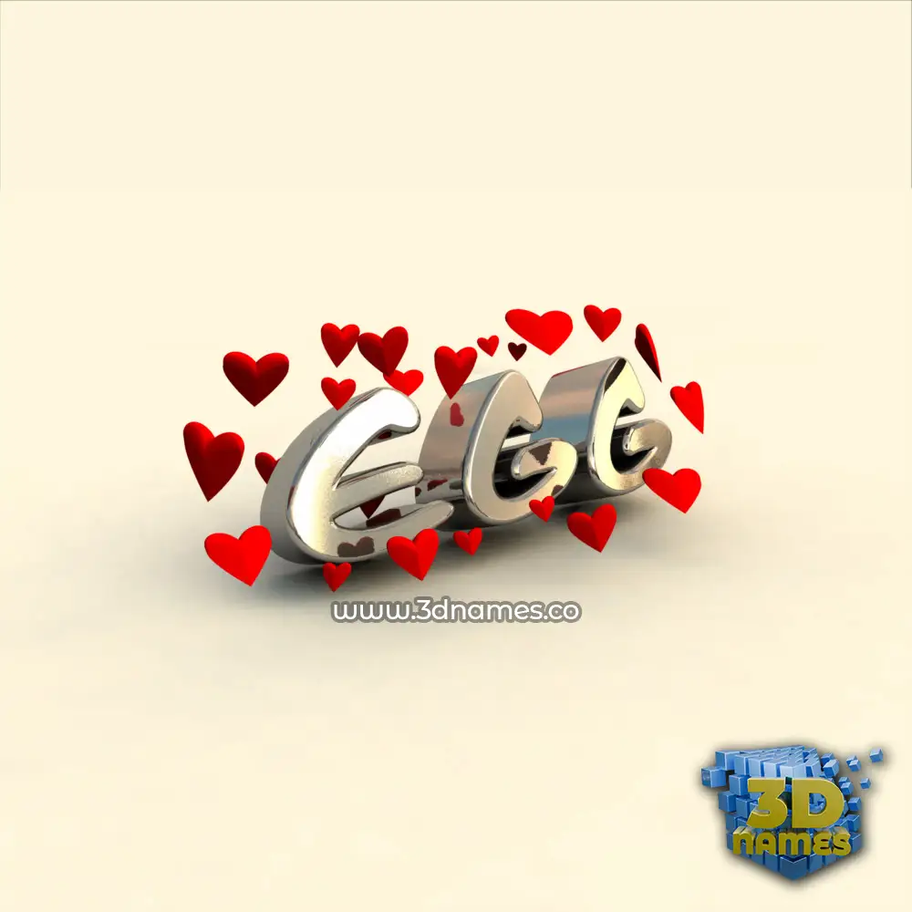 egg in In Love style - 3D name wallpaper
