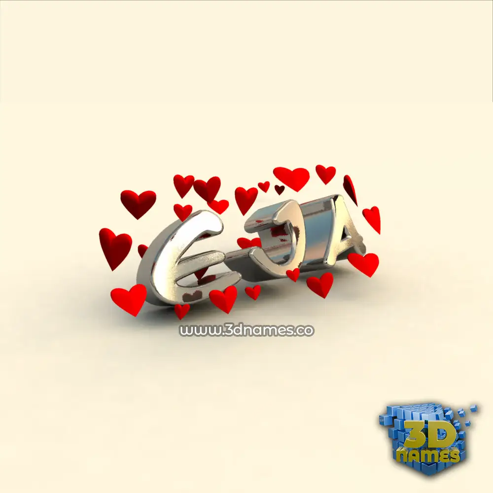 eja in In Love style - 3D name wallpaper