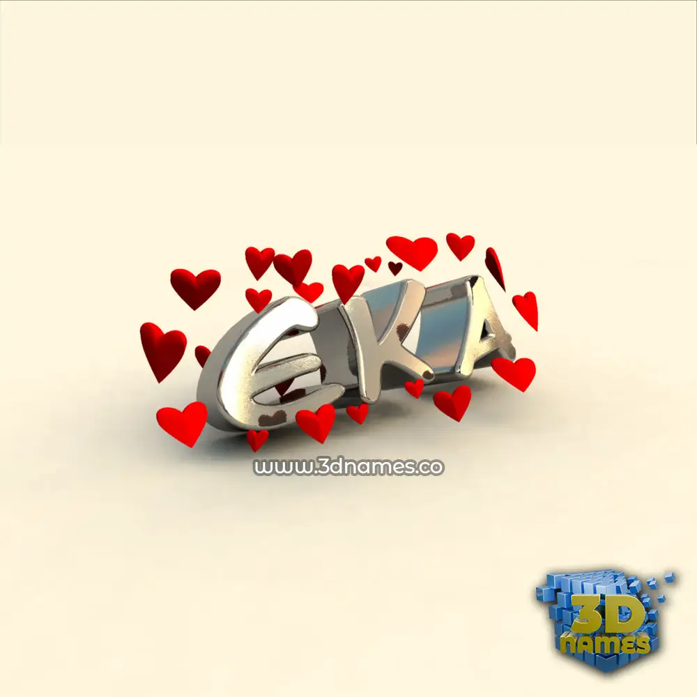 eka in In Love style - 3D name wallpaper