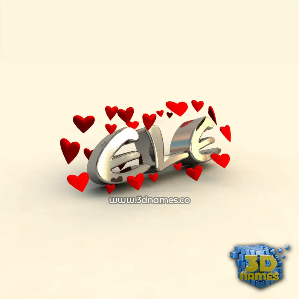 ele in In Love style - 3D name wallpaper
