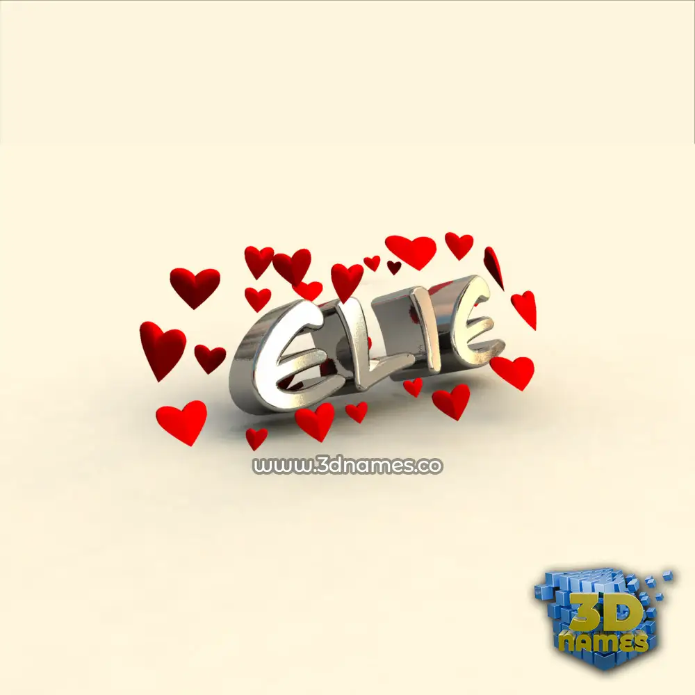 elie in In Love style - 3D name wallpaper