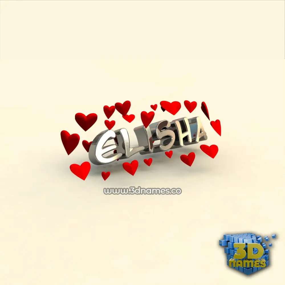 elisha in In Love style - 3D name wallpaper