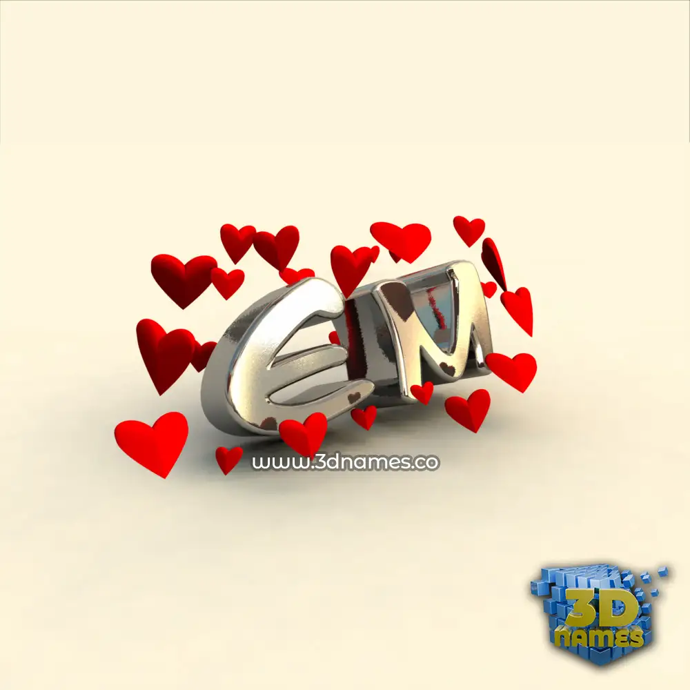 em in In Love style - 3D name wallpaper