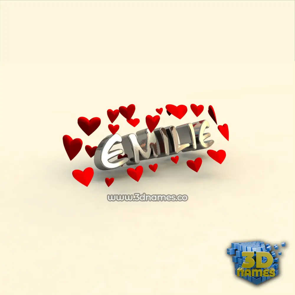 emilie in In Love style - 3D name wallpaper