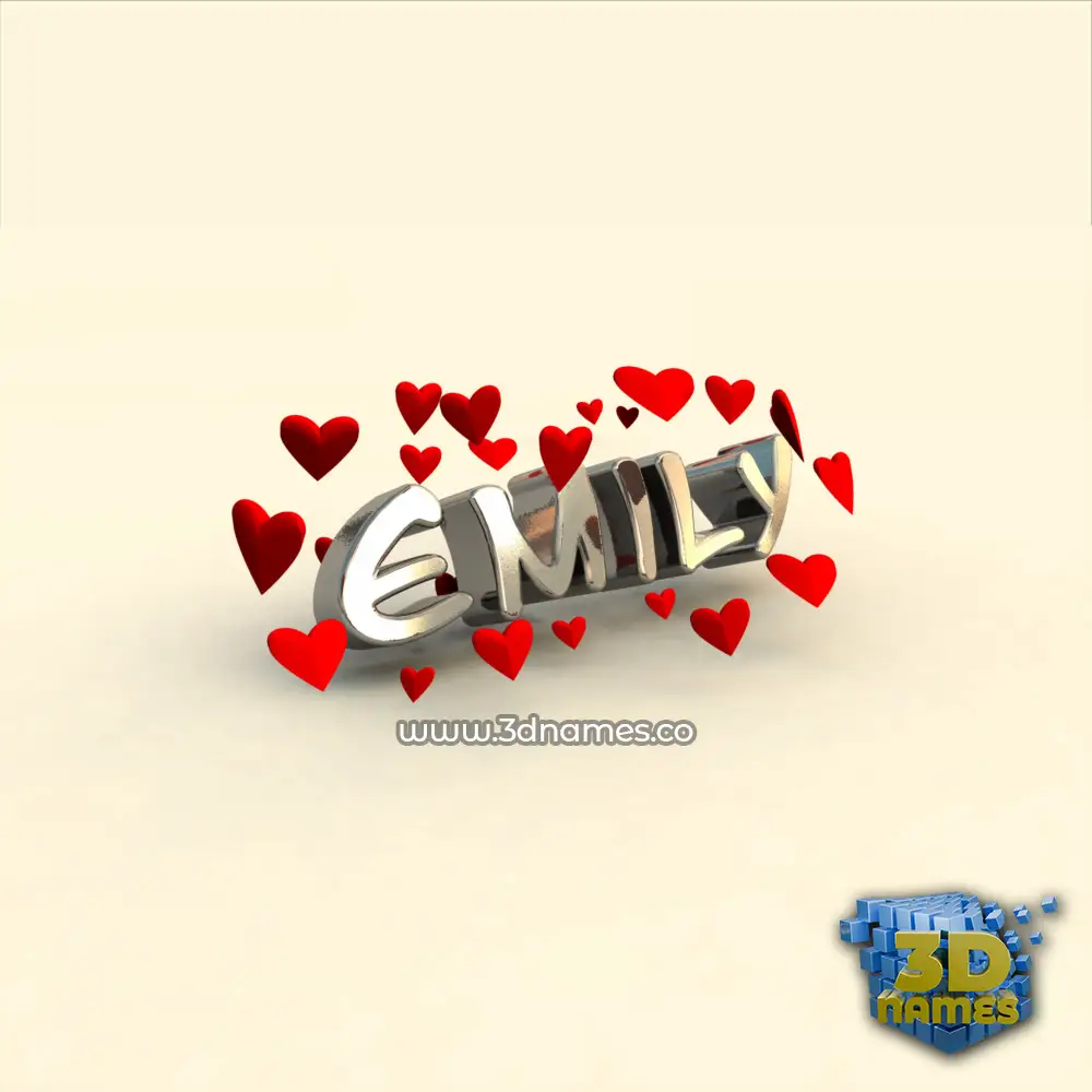 emily in In Love style - 3D name wallpaper