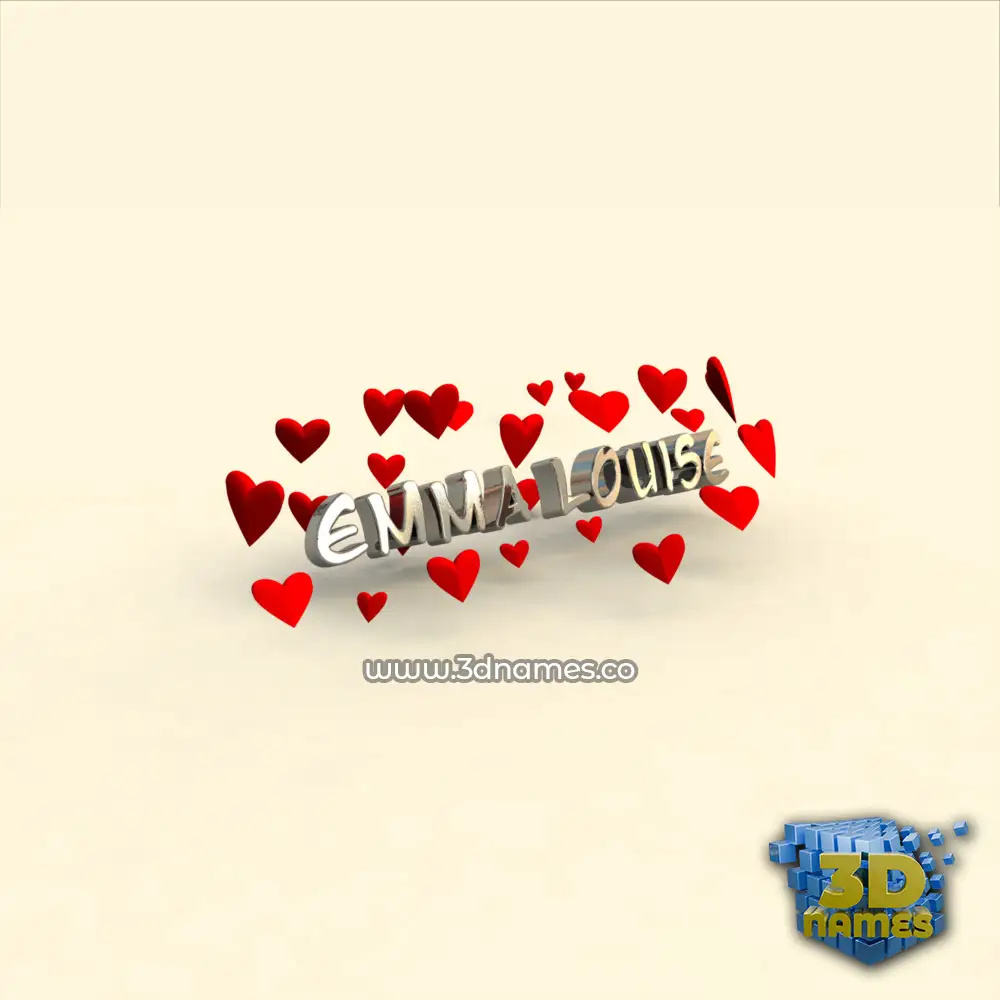 emma louise in In Love style - 3D name wallpaper