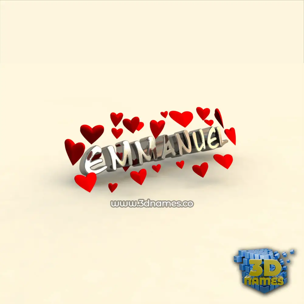 emmanuel in In Love style - 3D name wallpaper