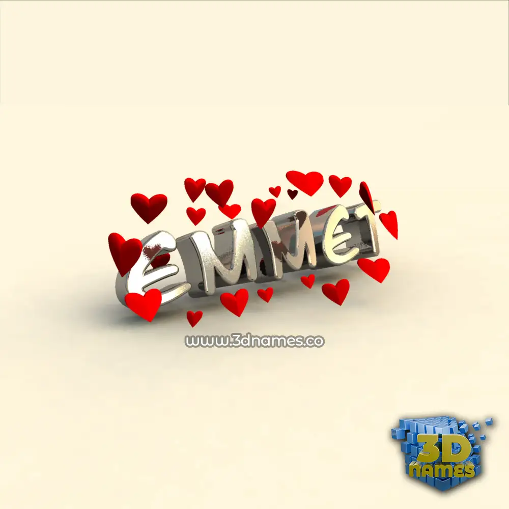 emmet in In Love style - 3D name wallpaper